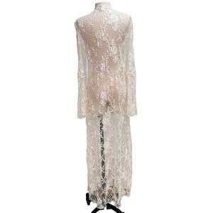 VTG Lace Robe Full Length Jonquil Diane Samandi 80s Bridal Floral Women's XS/S